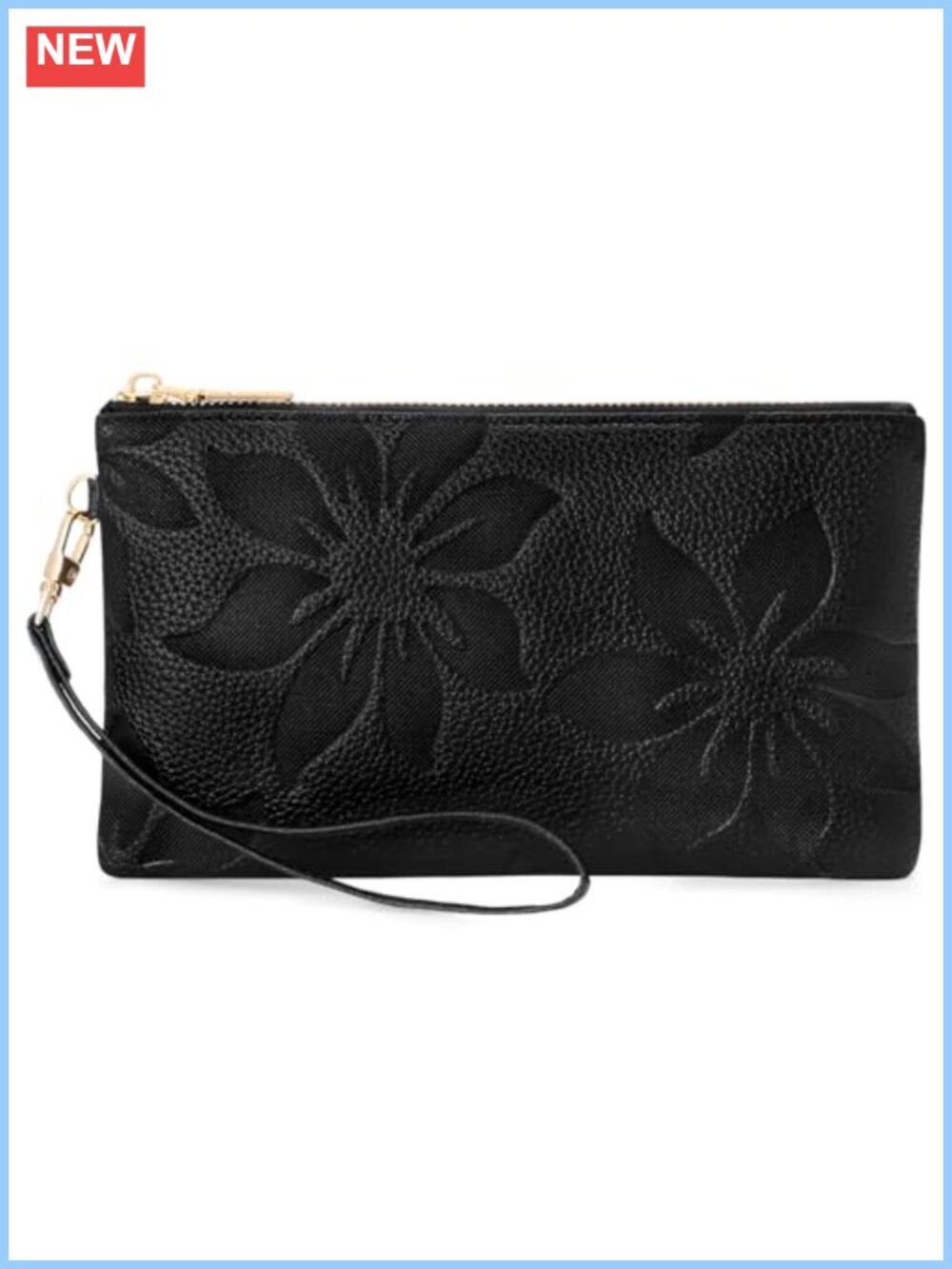 RFID Blocking Wristlet Clutch Vegan Leather Card Holder Wrist Strap